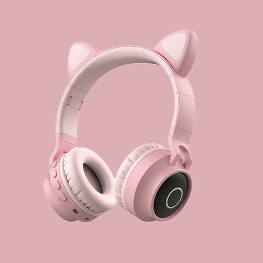 LED Cat Ear Headphones Wireless Bluetooth 5.0 Headset Portable Foldable Headphones With Mic