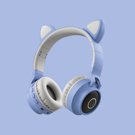 LED Cat Ear Headphones Wireless Bluetooth 5.0 Headset Portable Foldable Headphones With Mic